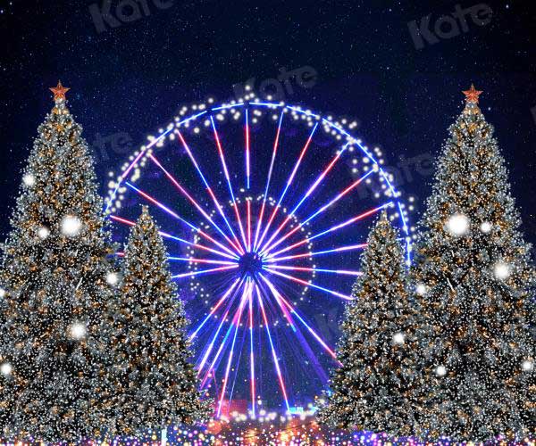 写真撮影のためのkateクリスマス観覧車雪冬の背景