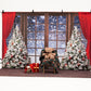 Kate冬の雪のクリスマスウィンドウの背景写真家Chain