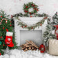 Kate クリスマスツリーのレンガの暖炉の背景設計された Emetselch