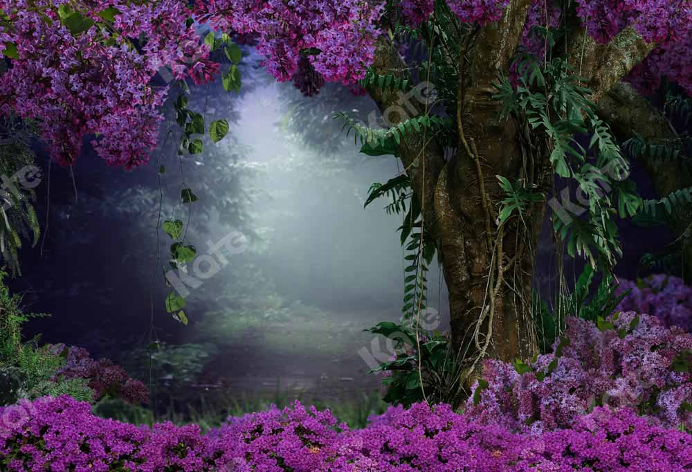 Kate風景の森の花の背景Chainデザイン