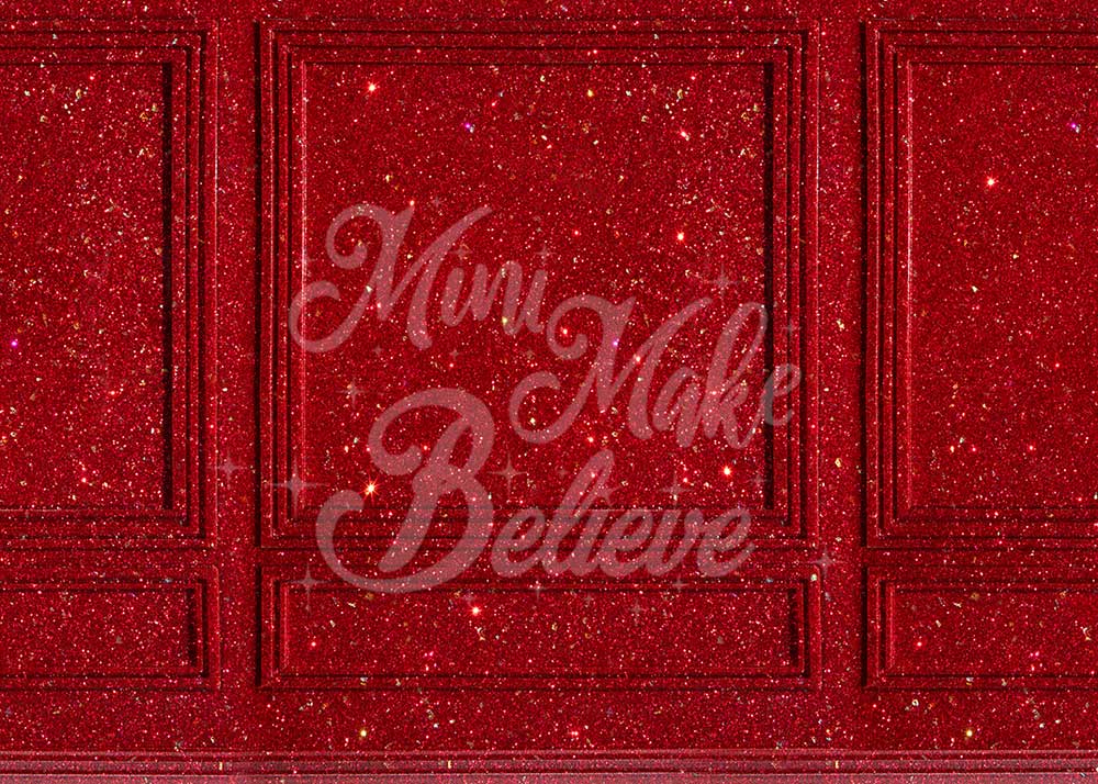 Kate 赤いキラキラの壁の背景Mini MakeBelieve設計