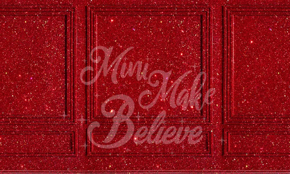 Kate 赤いキラキラの壁の背景Mini MakeBelieve設計