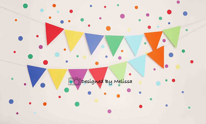 Kateカラフルな虹の誕生日の背景バナーMelissa King設計