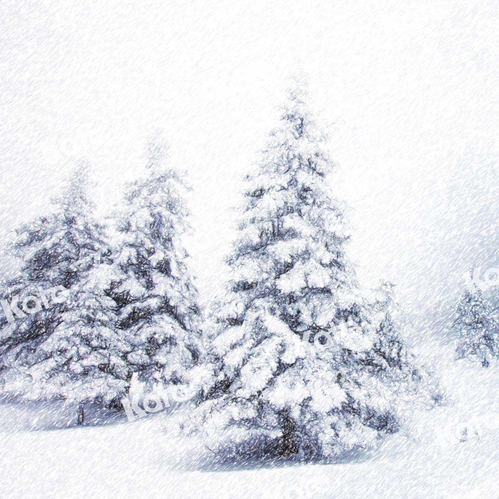 Kate冬のクリスマスツリーの雪の背景
