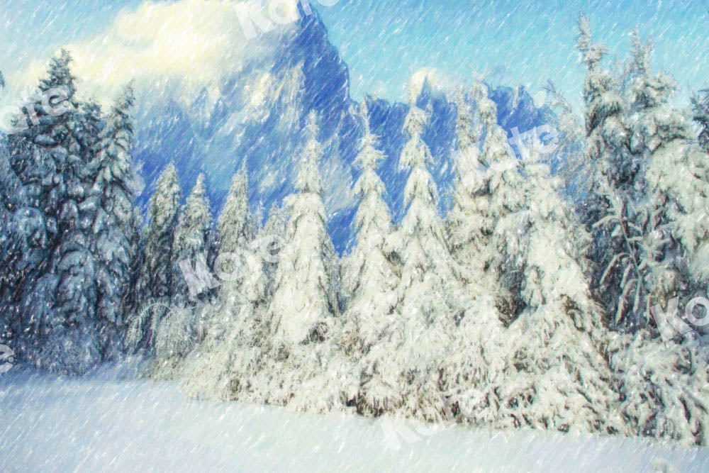 Kate冬の森の雪の背景