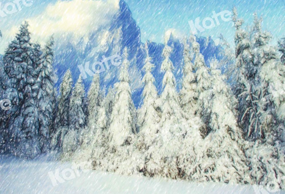 Kate冬の森の雪の背景