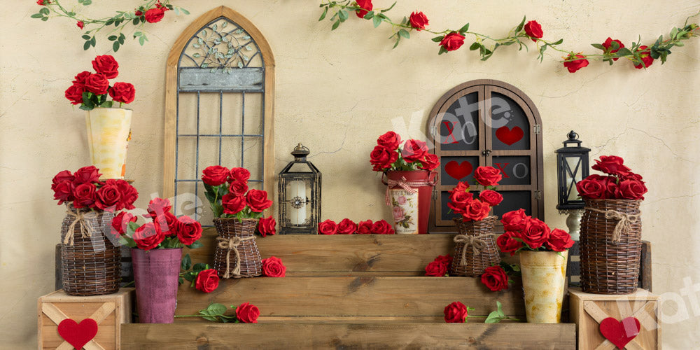 Kate ロマンチックなバレンタインデーの背景のバラのステップEmetselch設計