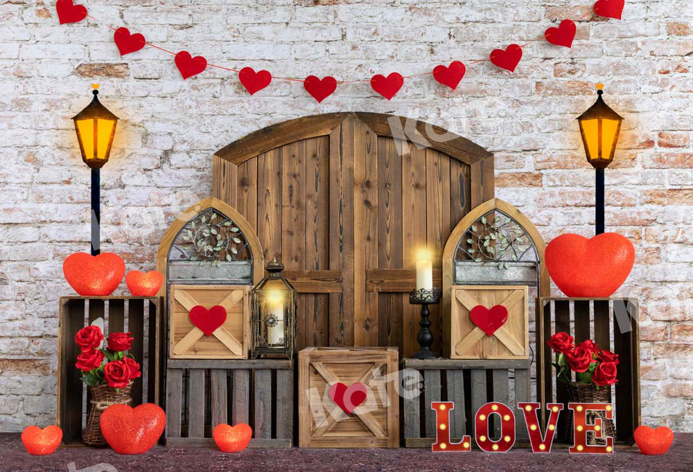 Kate バレンタインデーの背景納屋のドアが大好き背景Emetselch設計