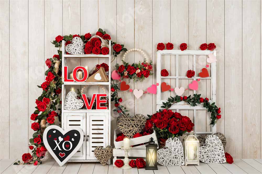 Kate バレンタインデーの背景のバラの棚背景Emetselch設計
