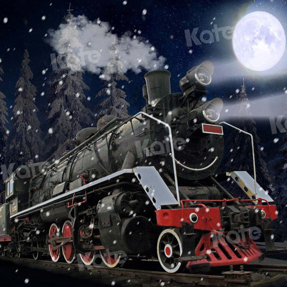 Kate 冬の雪景色深夜電車の背景設計された Chain