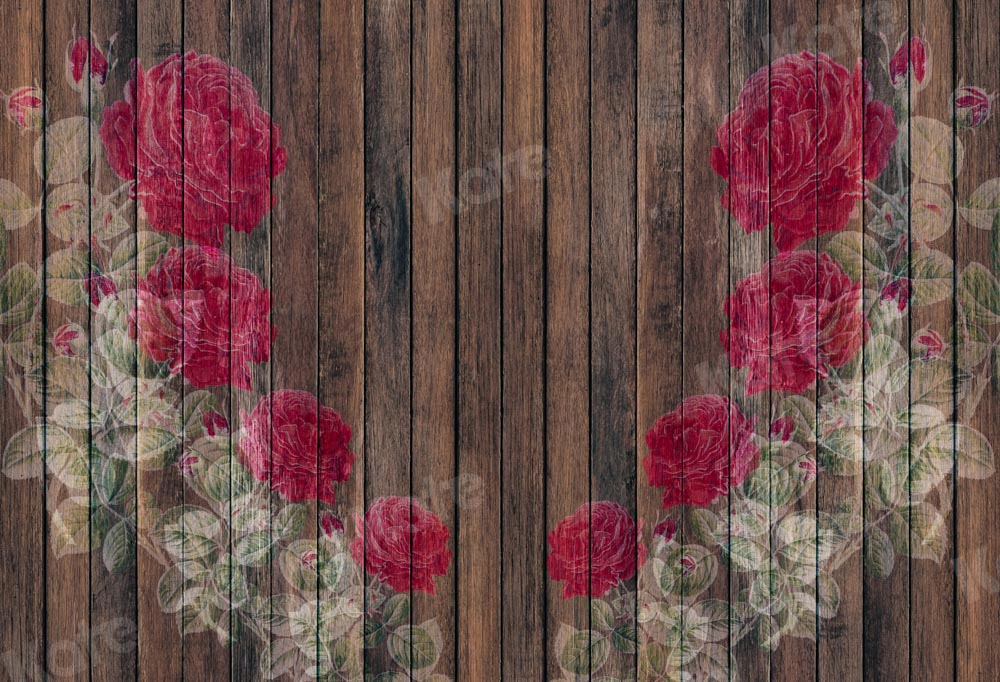 Kate まだらにされた木の板の背景のバラ背景設計