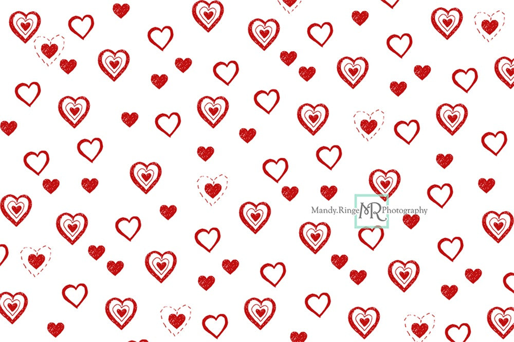 Kateバレンタインの心の背景赤い落書きMandy Ringe設計
