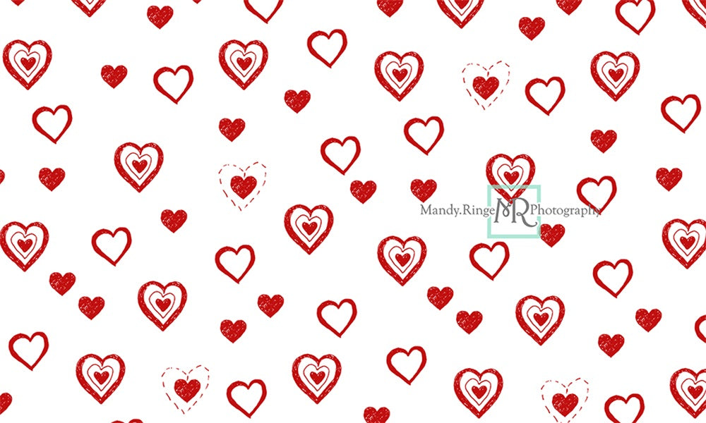 Kateバレンタインの心の背景赤い落書きMandy Ringe設計