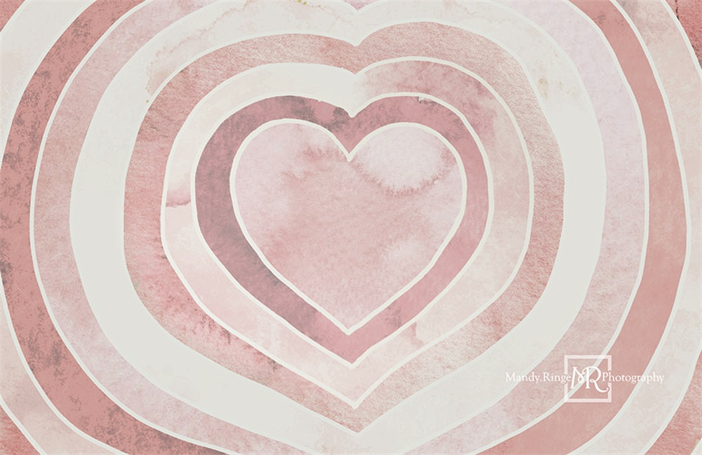 Kateバレンタインの水彩画の背景のハートのパターンMandy Ringe設計
