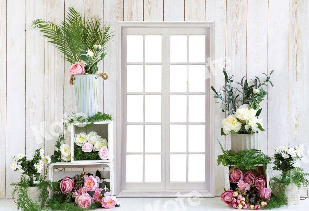 Kate春の花の背景白い窓Emetselch設計