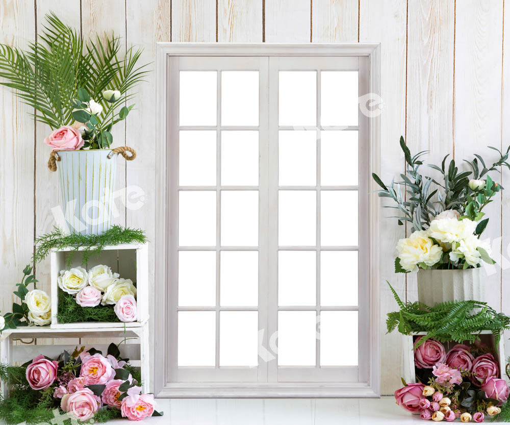 Kate春の花の背景白い窓Emetselch設計