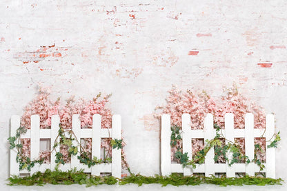 Kate春のピンクの庭の背景フラワーフェンスEmetselch設計