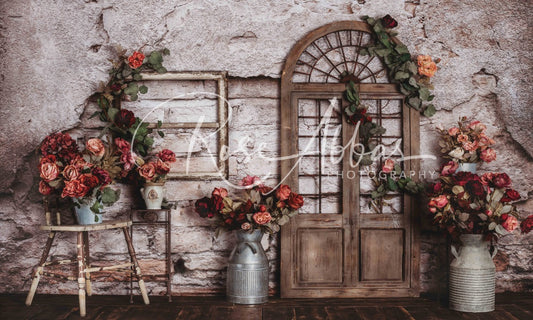 Kateヴィンテージのレンガの壁の背景バラの春の写真撮影のための母の日Rose Abbas設計
