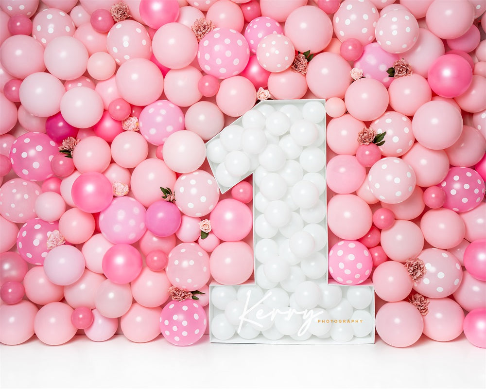 Kateインクバルーン壁の背景写真撮影のための最初の誕生日の花Kerry Anderson設計
