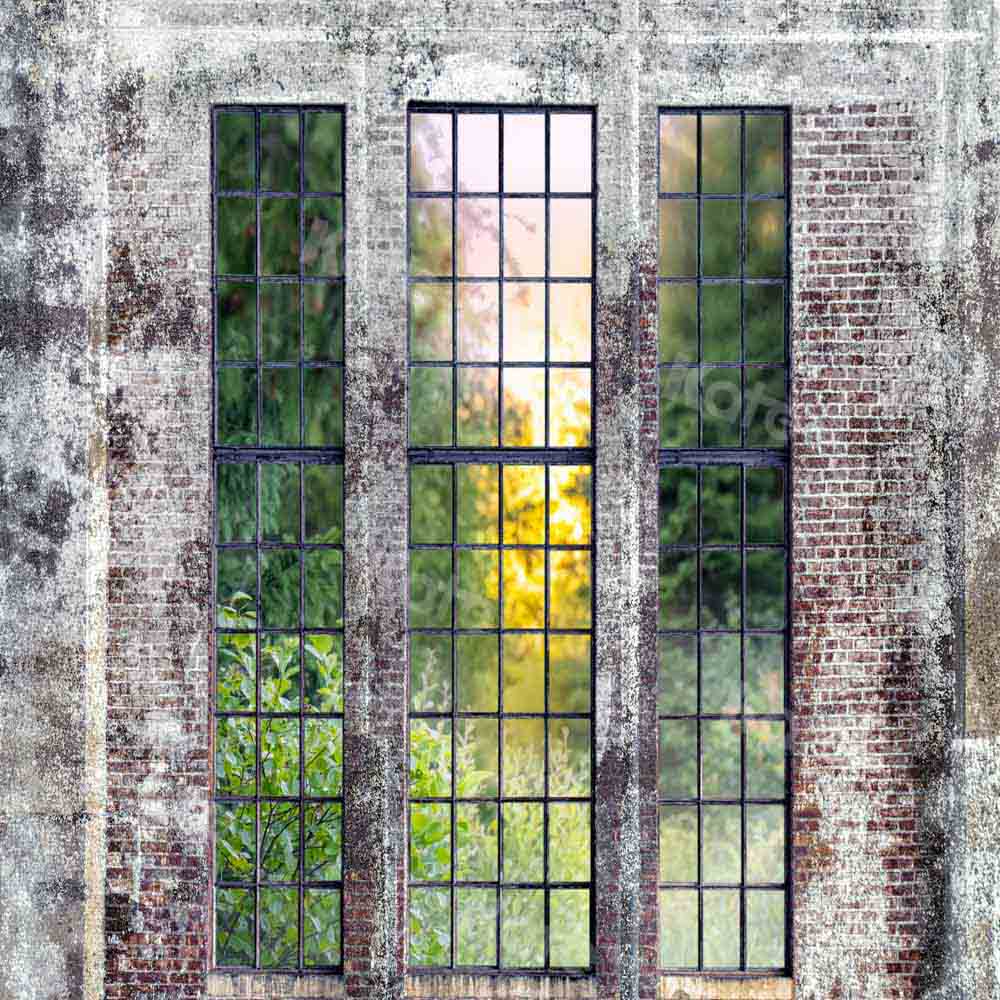 Kate窓の外のヴィンテージの壁の春の背景Chain Photography