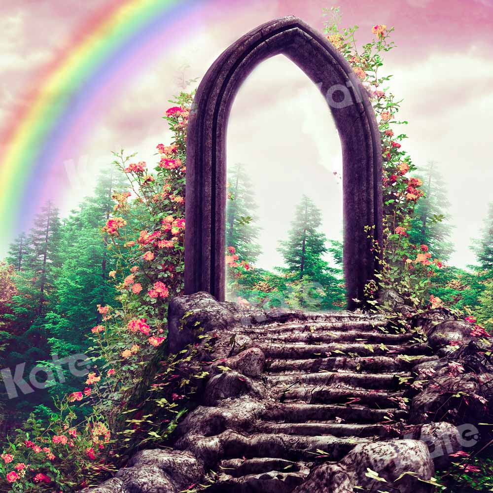 Kate春の庭の虹の花の背景Chain Photography
