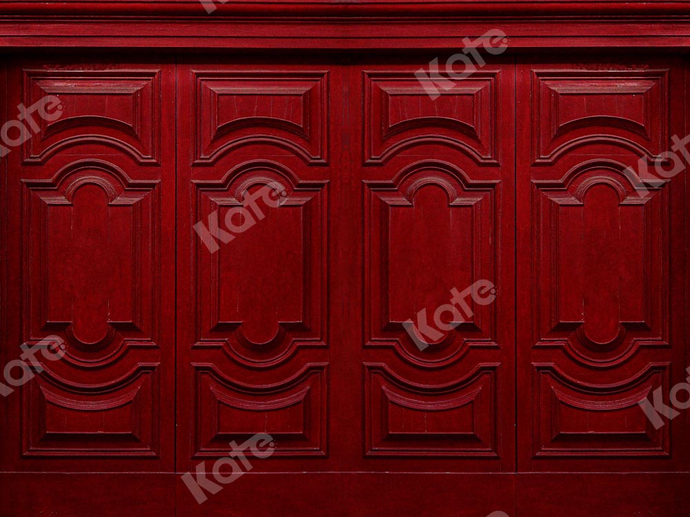 Kat赤いレトロな壁の背景Chain Photography