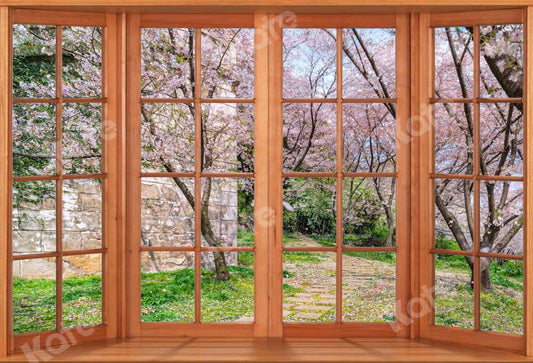 Kate春の外の窓の背景レトロChain Photography