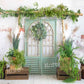 Kate春/夏の緑の植物の背景納屋のドアEmetselchデザイン
