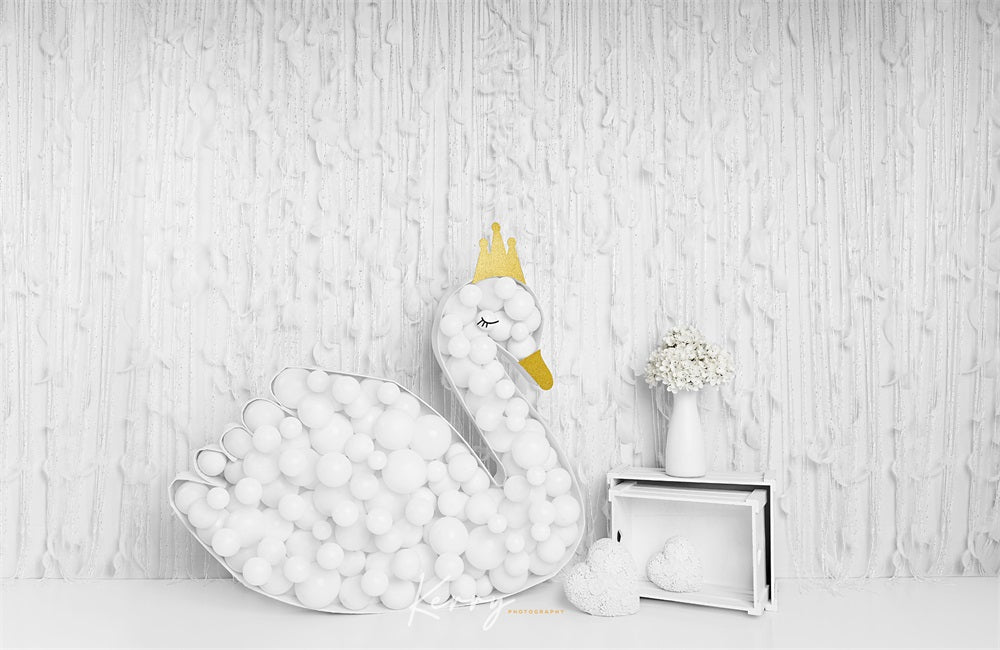 Kate写真撮影のための白い白鳥の王女の背景Kerry Anderson設計