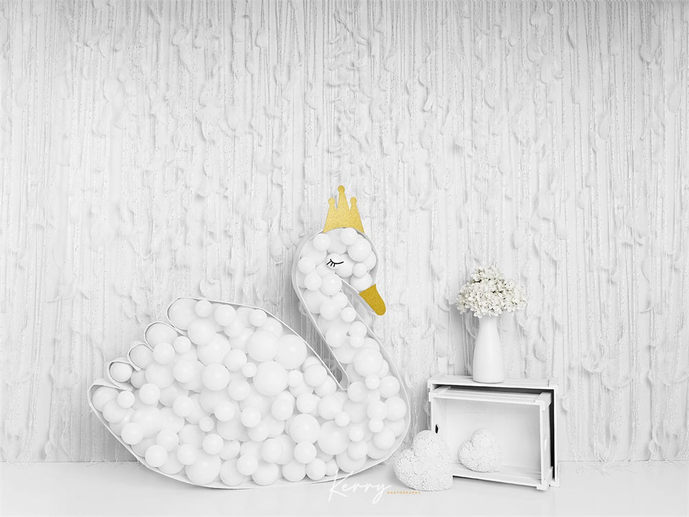 Kate写真撮影のための白い白鳥の王女の背景Kerry Anderson設計