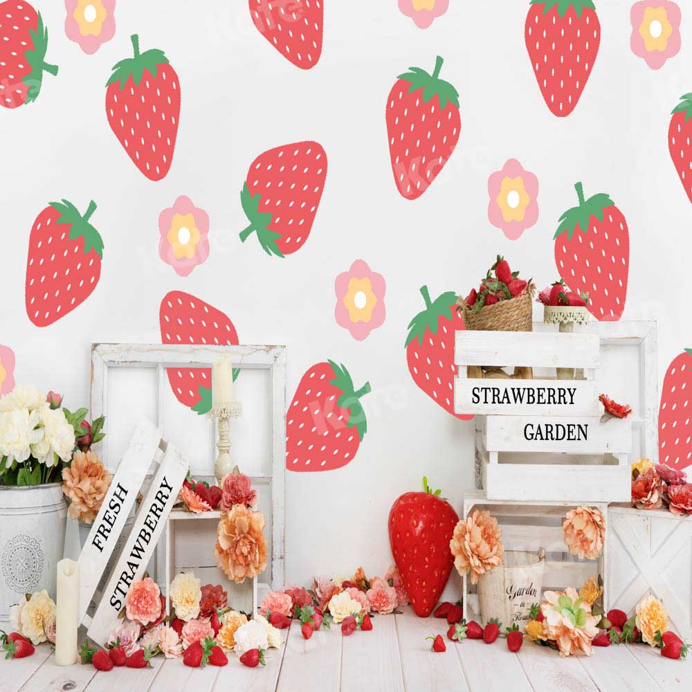 Kate新鮮なイチゴの背景夏の花Uta Mueller設計