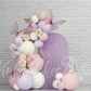 Kateピンクの蝶のアーチの背景白いレンガの壁の誕生日Mini MakeBelieve設計