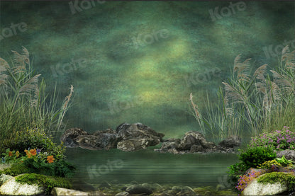 Kate夏の緑の湖の風景写真の背景Uta Mueller設計