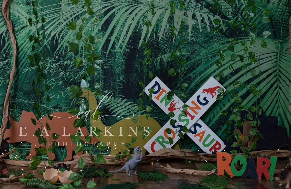 Kate写真撮影のジャングル恐竜子供の冒険森林Erin Larkinsデザイン