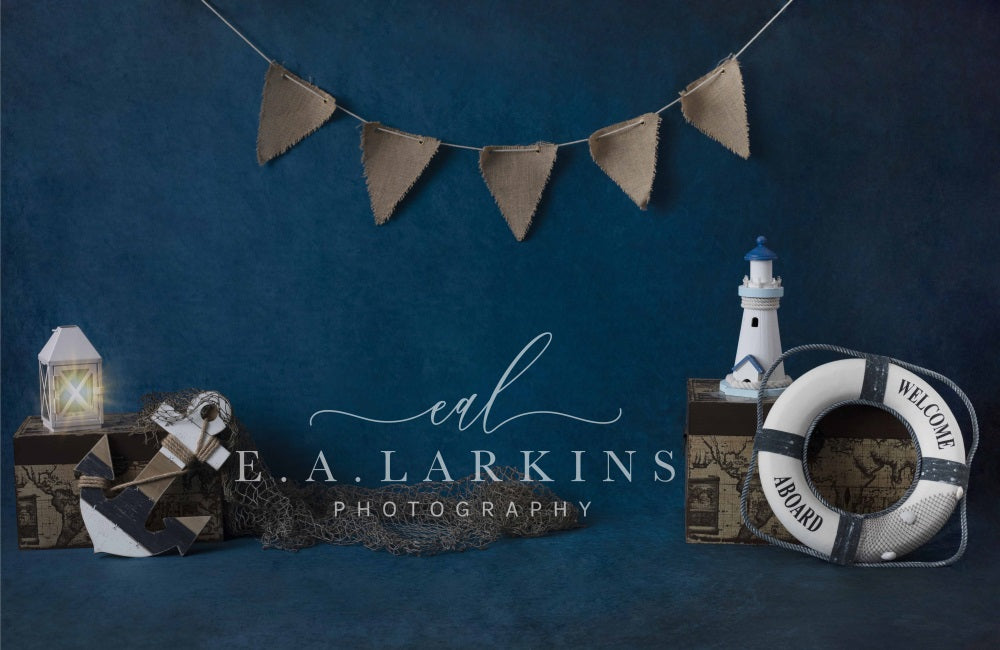 Kate写真撮影の青い航海ケーキスマッシュErin Larkinsデザイン