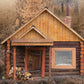 Kate写真撮影の森の中の小屋秋の背景