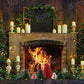 Kate写真クリスマスキャンドル暖炉の背景