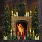Kate写真クリスマスキャンドル暖炉の背景