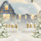 Kateクリスマス冬白い雪小さな町木家背景