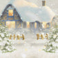Kateクリスマス冬白い雪小さな町木家背景