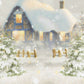 Kateクリスマス冬白い雪小さな町木家背景