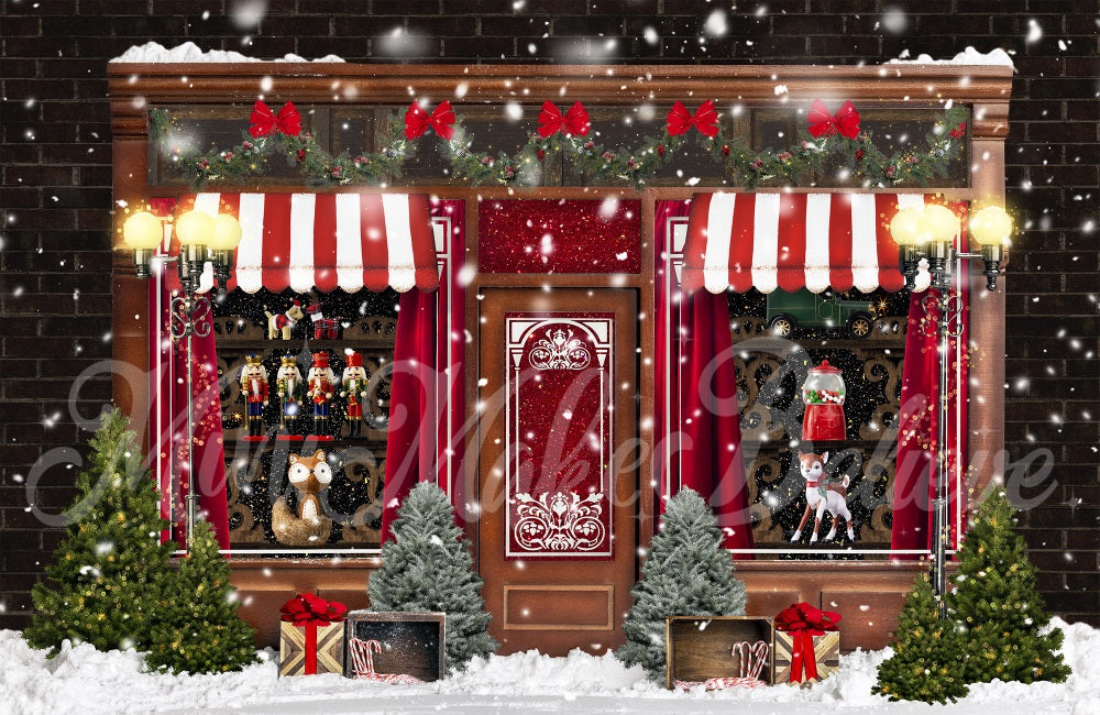 Kate冬ホリデークリスマスレトロ赤いキャンディーおもちゃの背景Mini MakeBelieve設計