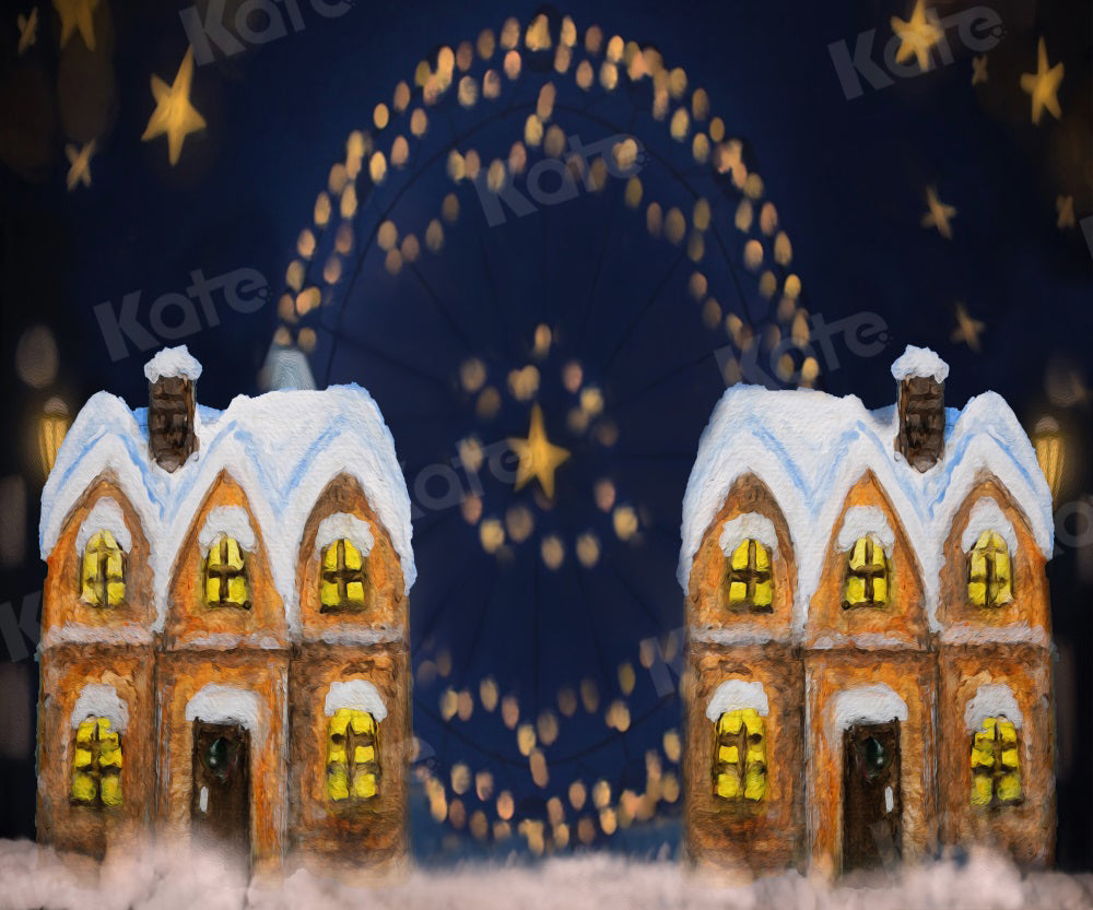 Kateクリスマスの夜の空の観覧車の背景