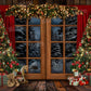 Kate冬クリスマスツリー雪景色屋内キャビン窓の背景