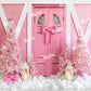 Kateピンクのクリスマスツリーお姫様ドアの背景Emetselchデザイン