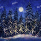 Kateクリスマスの背景の森の夜の月Chainデザイン