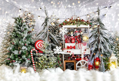 Kateクリスマスの背景ホットココア屋外雪Chainデザイン