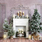 Kateクリスマスの背景エレガントな暖炉の木のキャンドルChainデザイン