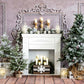 Kateクリスマスの背景エレガントな暖炉の木のキャンドルChainデザイン