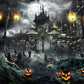 Kate写真のためのハロウィーンバックドロップナイトゲート城